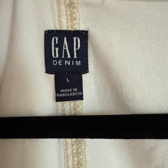 GAP Flutter Sleeve Button Down Mini Denim Dress in White Large - Picture 7 of 9